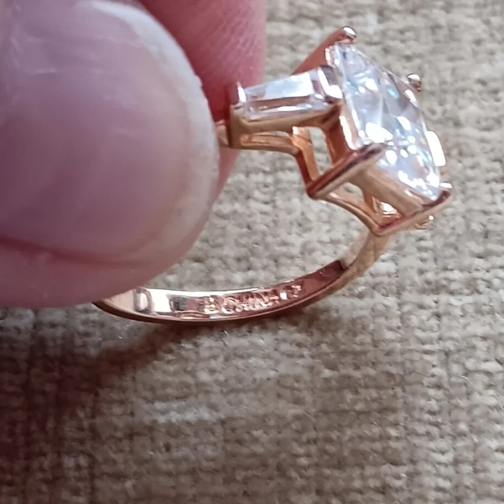 Gold Plated Silver Cubic Zirconia Ring
